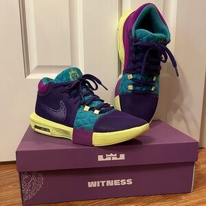 Nike LeBron Witness VIII in Teal and Yellow